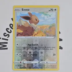 Pokemon TCG Eevee Reverse Holo Card Evolving Skies 125/203 Rayquaza cameo - Image 1