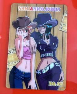 PREORDER Nami & Nico Robin No.95 Japanese One Piece Vintage Gumica Card - Image 1