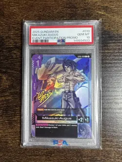 Gundam Card Game Mikazuki Augus Event Promo ST05-010 PSA 10 - Image 1