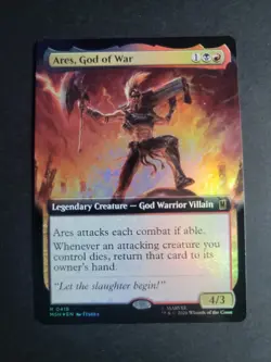 Ares, God of War (Extended Art Foil) Rare MTG Marvel Super Heroes - Image 1
