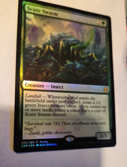 FOIL Scute Swarm PROMO MTG ZNR 203/280 Rare MP Landfall Insect Commander Tokens - Image 5