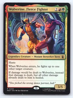 Wolverine, Fierce Fighter 240 Rare Marvel Super Heroes Magic: The Gathering NM - Image 1