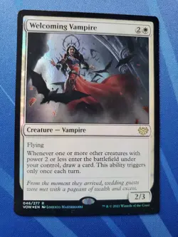 MTG Magic The Gathering Foil Welcoming Vampire 046/277 Innistrad Crimson Vow - Image 1