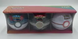 Pokemon Pokeball Tin 3 Pack Pokemon TCG 9 Total Packs, 3 Balls NEW Sealed - Image 1