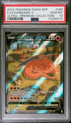 2022 Pokemon SWSH UPC Black Star Promo Charizard V Alt Art #SWSH260 PSA 10 - Image 1