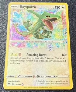 2020 Pokemon Amazing Rare Rayquaza 138/185 SWSH Vivid Voltage NM-Mint - Image 1