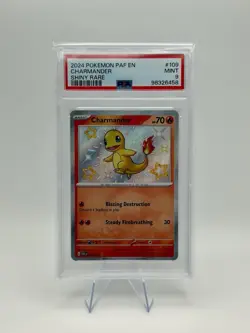 Pokemon Charmander 2024 Paldean Fates PAF Shiny Rare 109/091 PSA Mint 9 - Image 1