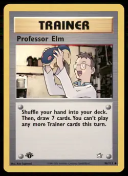 2000 1st Edition Neo Genesis Pokemon Professor Elm Uncommon #96 - Image 1