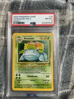 2000 Pokemon Game Venusaur Holo Base 2 PSA 8 - Image 1