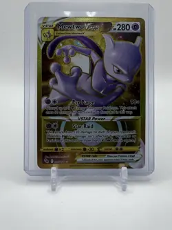 Pokemon Mewtwo VSTAR 086/078 Pokemon GO Gold Secret Rare Full Art Holo NM - Image 1