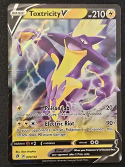 Toxtricity V 070/192 SWSH Rebel Clash Ultra Rare Holo Pokemon Trading CG 2020 NM - Image 1