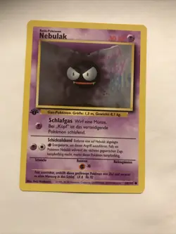 Pokemon TCG Gastly (Nebulak) Base Set German 50/102 1st Edition Common - Image 1