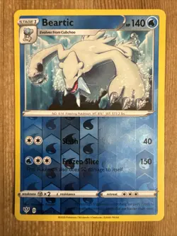 Pokemon TCG Beartic Darkness Ablaze 049/189 Reverse Holo Rare LP - Image 1