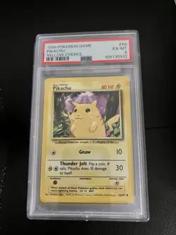 1999 Pokemon Game #58 Pikachu (Yellow Cheeks) - PSA 6 (EX-MT) - Image 1
