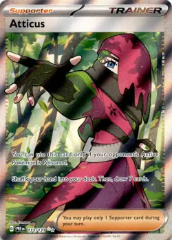 Atticus 133/131 Holo Ultra Rare Prismatic Evolutions Pokemon Near Mint - Image 1
