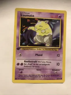 Pokemon TCG Drowzee (Traumato) Base Set 49/102 1st Edition GERMAN Regular - Image 1