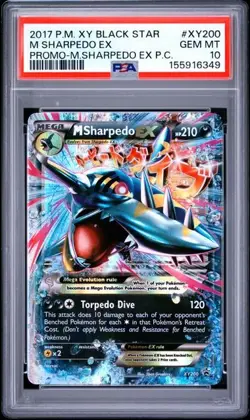 PSA 10 M SHARPEDO EX XY200 XY BLACK STAR PROMO POKEMON - Image 1
