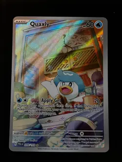 Pokemon TCG Quaxly 206/193 Sv02 Paldea Evolved Illustration Rare Holo Full Art - Image 1