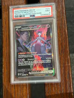 Pokemon Mewtwo EX 2025 Team Rockets 231/182 Sir Destined Rivals Mint PSA 9 - Image 1