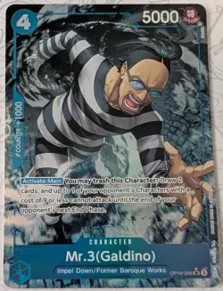 One Piece Mr.3 Time of Battle (Galdino) English Alt Holo Art OP16-056 - Image 1
