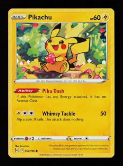 Pikachu 052/196 Common Lost Origin Pokemon Cards - Image 1