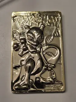 Pokemon Mewtwo 23k Gold Plated Card Burger King Toy With Case - Image 1