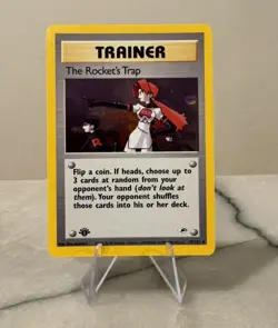 The Rocket's Trap - 19/132 - Pokemon Gym Heroes 1st Edition Holo Rare Card NM - Image 1