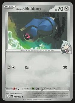 SV10: Destined Rivals Steven's Beldum #143/182 Common Pokemon Card - Image 1