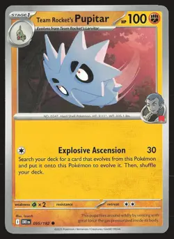 SV10: Destined Rivals Team Rocket's Pupitar #095/182 Common Pokemon Card - Image 1