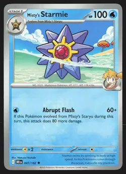 SV10: Destined Rivals Misty's Starmie #047/182 Uncommon Pokemon Card - Image 1