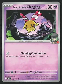 SV10: Destined Rivals Team Rocket's Chingling #085/182 Common Pokemon Card - Image 1