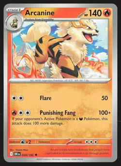 SV10: Destined Rivals Arcanine #028/182 Uncommon Pokemon Card - Image 1