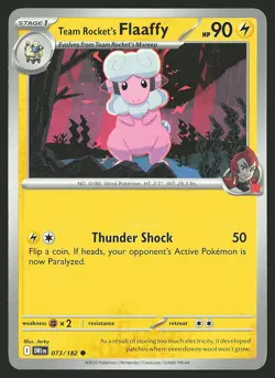 SV10: Destined Rivals Team Rocket's Flaaffy #073/182 Common Pokemon Card - Image 1