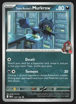 SV10: Destined Rivals Team Rocket's Murkrow #127/182 Uncommon Pokemon Card - Image 1