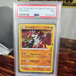 2021 GROUDON Holo Rare 17/100 Pokemon Celebrations TCG PSA 8 - Image 1