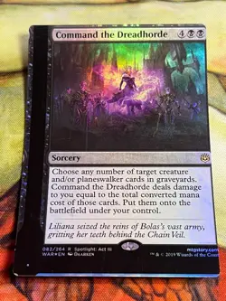 MTG NFC "miscut" War of the Spark Foil Command the Dreadhorde #1 - Image 1
