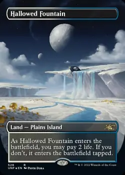 Mint/Near-Mint, English - 1 x MTG Hallowed Fountain - Borderless - Galaxy Foil U - Image 1