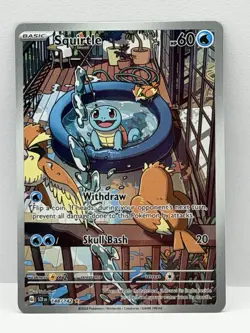 Pokemon TCG- Squirtle 148/142 Stellar Crown Full Art Illustration Rare Holo - Image 1