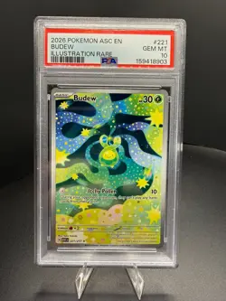 Pokemon TCG Budew 221/217 Ascended Heroes Illustration Rare Holo PSA 10 EN - Image 1