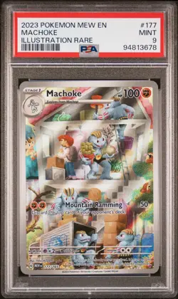 2023 POKEMON MEW EN-151 ILLUSTRATION RARE #177 MACHOKE PSA 9 - Image 1