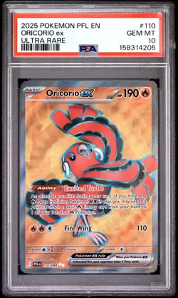2025 Pokemon Phantasmal Flames ORICORIO ex ULTRA RARE #110 PSA 10 Gem Mint - Image 1