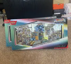 2 x Pokemon Prismatic Evolutions Lucario EX and Tyranitar EX Premium Collection - Image 1
