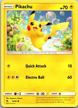 Pikachu 19/68 Common Hidden Fates Pokemon Near Mint - Image 1
