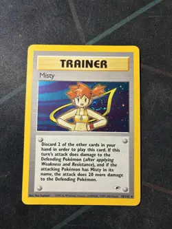 Wizards Pokemon TCG Misty Gym Heroes #018/132 Unlimited Holo Rare SWIRL - Image 2