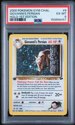 Pokemon Giovanni's Persian Gym Challenge 1st Edition Holo Rare #8 PSA 6 - Image 1