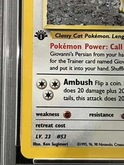 Pokemon Giovanni's Persian Gym Challenge 1st Edition Holo Rare #8 PSA 6 - Image 5