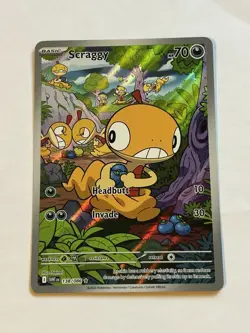 Scraggy 138/086 Sv: White Flare Holo IR Pokemon - Image 1