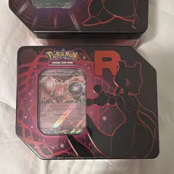 Pokemon TCG Team Rocket Tin Box English, Promo + Booster, Mewtwo/Nidoking - Image 2