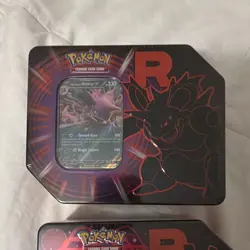 Pokemon TCG Team Rocket Tin Box English, Promo + Booster, Mewtwo/Nidoking - Image 3