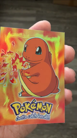 Topps Pokemon Movie 1999 #E4 Charmander Sandpaper Rainbow Foil Black Logo NM - Image 2